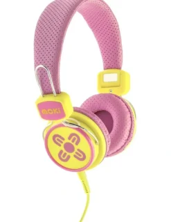 Moki Pink/Yellow Kids Safe Volume Limited Headphones