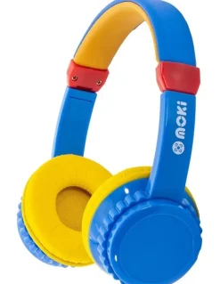 Moki Play Safe Volume Limited Wireless Headphones Blue/Yellow