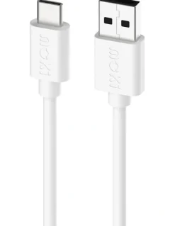 Moki USB-A to USB-C SynCharge Cable 1m ACC-SACMCW in Classic White
