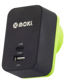 Moki Wall Charger 3.0 RapidCharge Black