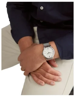 Mon Choux Homme Mesh Watch 42mm in Silver