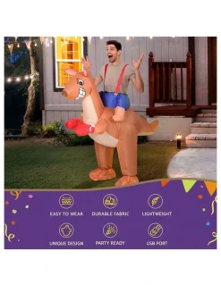 My Plaza Inflatable Kangaroo Costume in Brown
