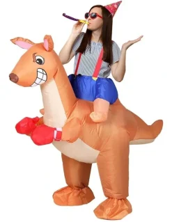 My Plaza Inflatable Kangaroo Costume in Brown
