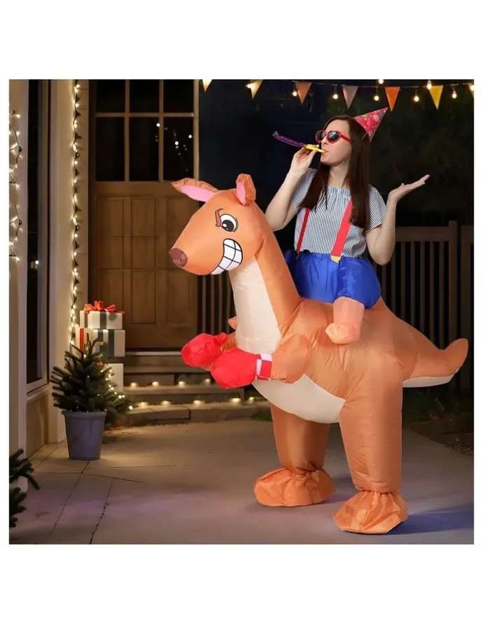 My Plaza Inflatable Kangaroo Costume in Brown