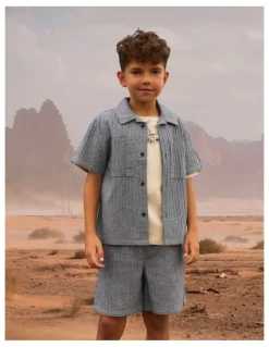 Name It Hekarl Short Sleeved Shirt in Navy