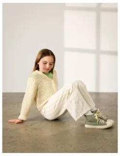Name It Izteks Wide Stripe Pants in Arcadian Green