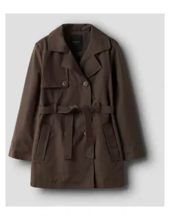 Name It Madelin Trench Coat in Chocolate Brown