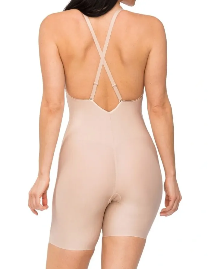 Nancy Ganz Body Define Backless Jumpsuit in Warm Taupe