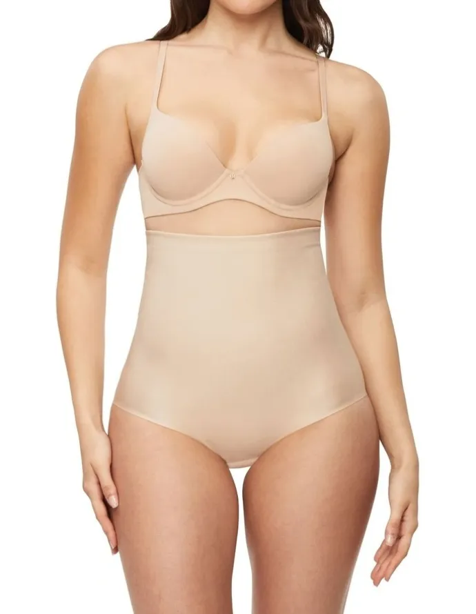 Nancy Ganz X-Factor High Waisted Brief in Warm Taupe
