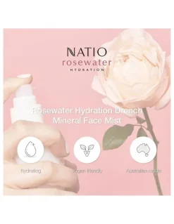 Natio Rosewater Hydration Drench Mineral Face Mist 200ml