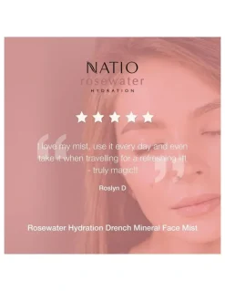 Natio Rosewater Hydration Drench Mineral Face Mist 200ml