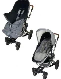 Naturally Sheepskins Combi Fleece Footmuff with removable Lambskin Liner in Charcoal/Grey
