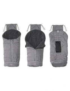 Naturally Sheepskins Naturally Sheepskins Weatherproof Fleece Footmuff (Linear Charcoal)