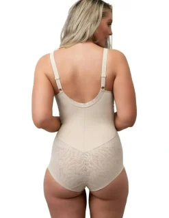 Naturana Minimiser Cup Shaping Bodysuit with Lace in Light Beige