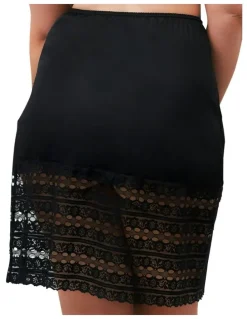 Naturana Trimmable Half Slip Lingerie Underskirt With Lace in Black