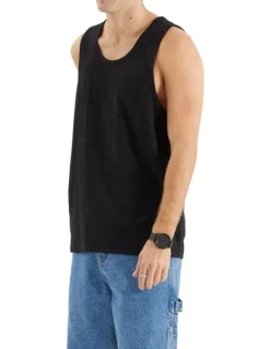 Nena & Pasadena Asheville Relaxed Singlet in Jet Black