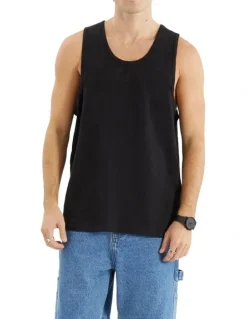 Nena & Pasadena Asheville Relaxed Singlet in Jet Black