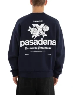 Nena & Pasadena Fray Motion Box Fit Sweater in Black
