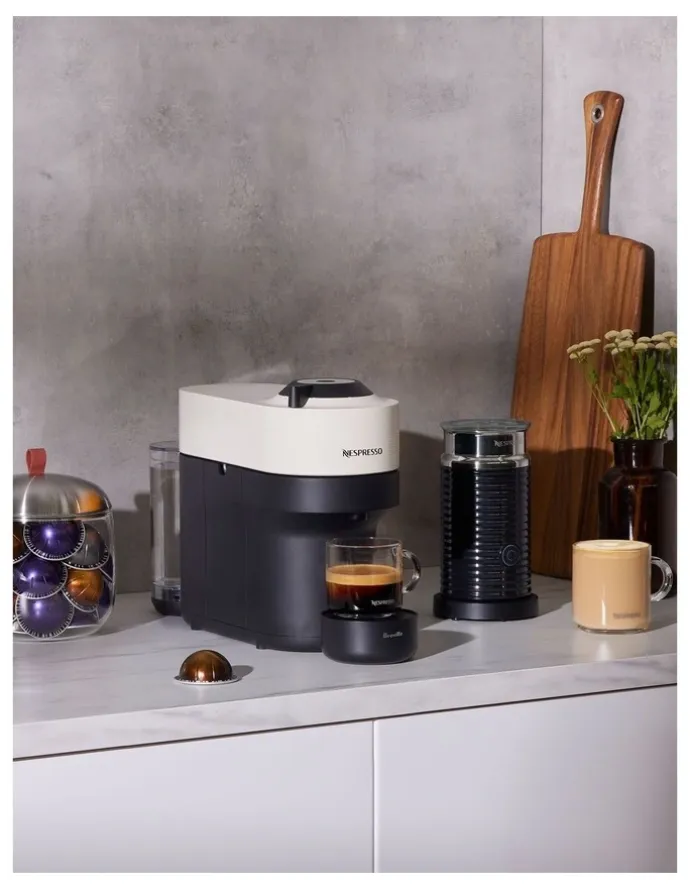 Nespresso Vertuo Pop Capsule Coffee Machine Bundle BNV150WHT4JAN1 in Coconut White