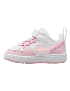 Nike Court Borough Low Recraft Infant Sneakers in White/Pink Foam