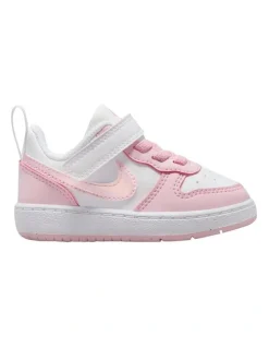 Nike Court Borough Low Recraft Infant Sneakers in White/Pink Foam