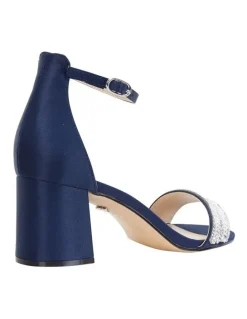 Nina Elenora New Navy Luster Satin Sandal