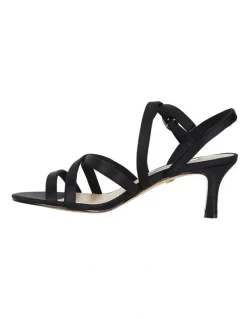Nina Genaya Noir Satin Sandal