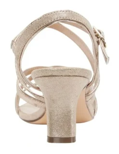 Nina Genaya Taupe Reflective Suede Sandal