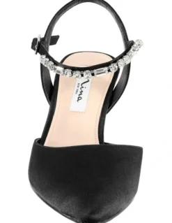 Nina Tonya Black Satin Pump