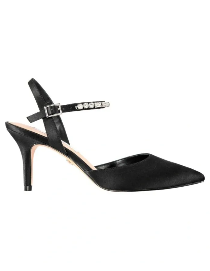Nina Tonya Black Satin Pump