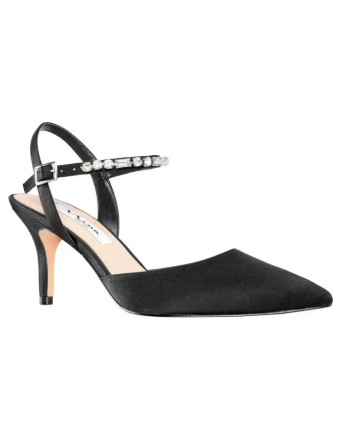 Nina Tonya Black Satin Pump