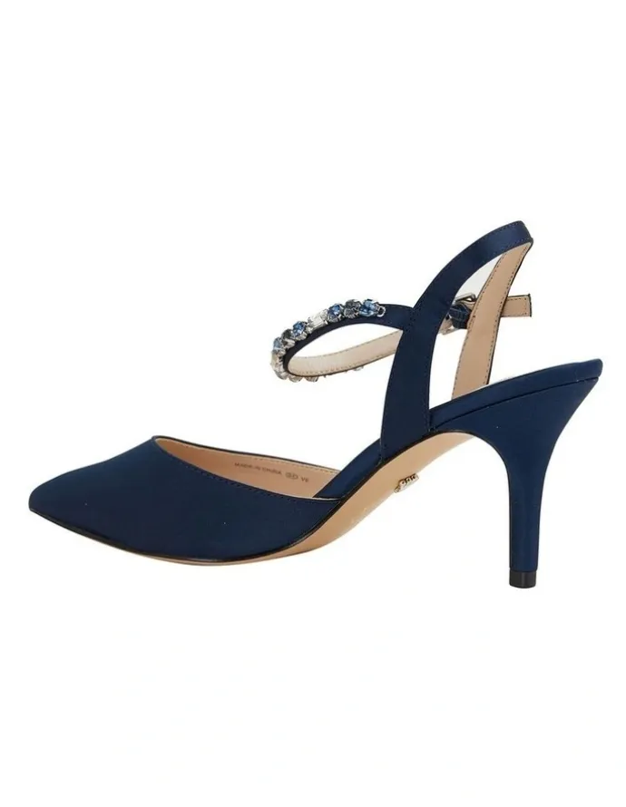 Nina Tonya Navy Satin Pump