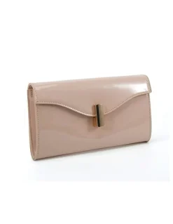 Novo Shoes Alysse Clutch in Nude Patent