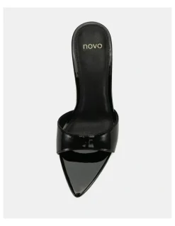 Novo Shoes Yolo Mules in Black Patent