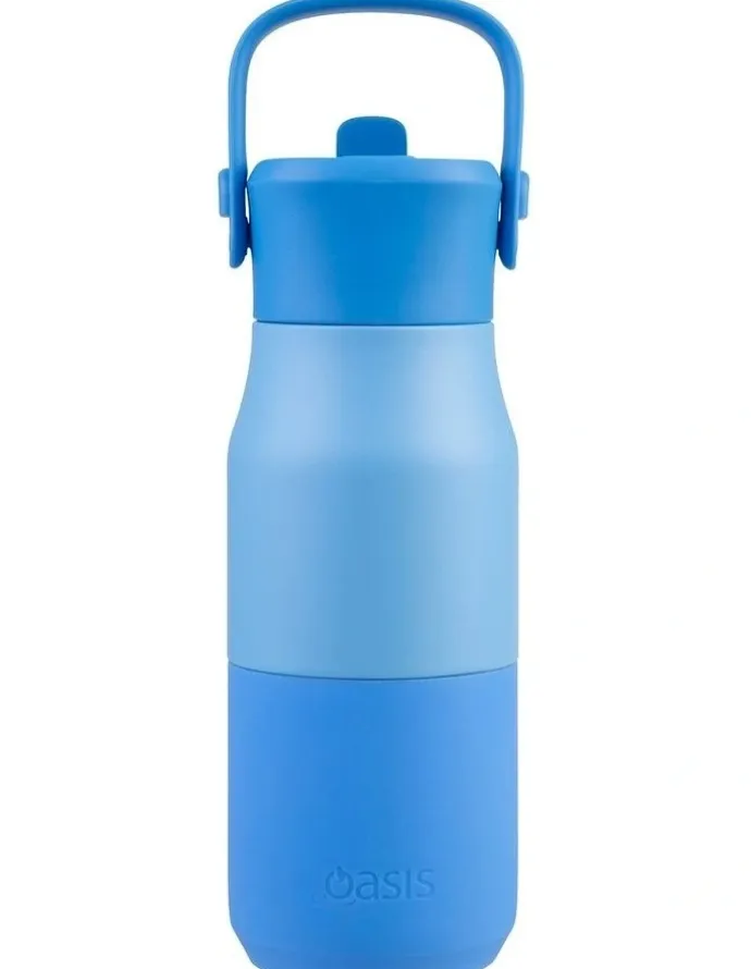 Oasis Double Wall Insulated Drink Bottle with Sipper 400ml in Blue