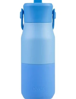 Oasis Double Wall Insulated Drink Bottle with Sipper 400ml in Blue