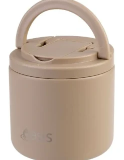 Oasis Double Wall Insulated Food Flask With Quick Release Lid and Spork 550ml in Latte