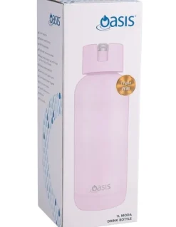 Oasis Moda Ceramic Lined Stainless Steel Triple Wall Insulated Drink Bottle 1L in Pink