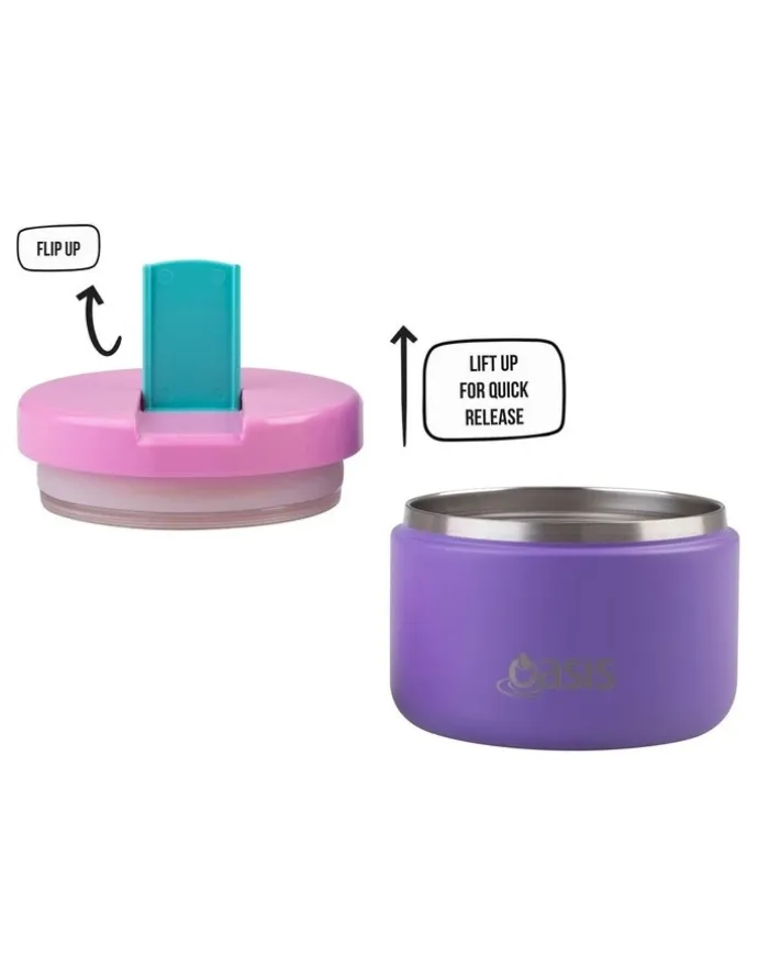 Oasis Stainless Steel Double Wall Insulated Food Flask 300ml in Mermaid Purple
