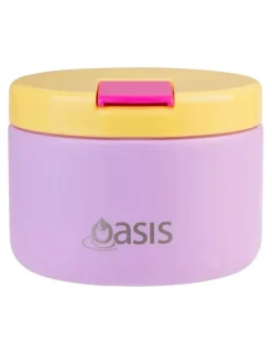 Oasis Stainless Steel Double Wall Insulated Food Flask with Quick Release Lid 300ml in Bubblegum Pink