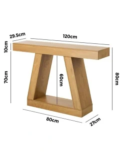 Oikiture Hallway Narrow Console Table in Beige