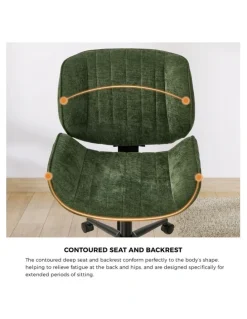 Oikiture Oikiture Armless Office Chair Mid Back Swivel Gaming Desk Chair with Wheels Green
