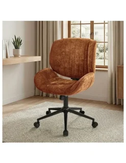 Oikiture Oikiture Armless Office Chair Mid Back Swivel Gaming Desk Chair with Wheels Orange