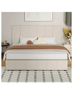 Oikiture Oikiture Bed Frame Double Size Beds Platform Gas Lift Storage Base VISH