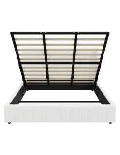 Oikiture Oikiture Bed Frame Gas Lift Base King Size Boucle Fabric