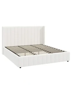 Oikiture Oikiture Bed Frame Gas Lift Base King Size Boucle Fabric