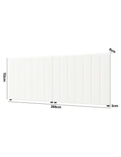 Oikiture Oikiture Bed Frame Headboard Double Queen King Size Head Bedhead White Boucle
