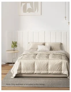 Oikiture Oikiture Bed Frame Headboard Double Queen King Size Head Bedhead White Boucle