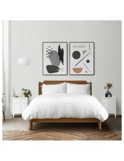 Oikiture Oikiture Bedside Table 3 Drawers Nightstand White