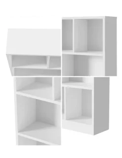 Oikiture Oikiture Bookshelf Bookcase Display Shelves Unit Storage Organizer Stand White